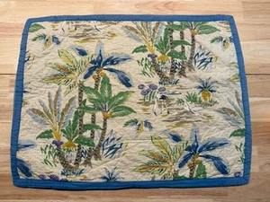 Scent Sation Lagoon Pillow Sham Tropical Palm Trees Blue Green Stripes - Picture 1 of 5