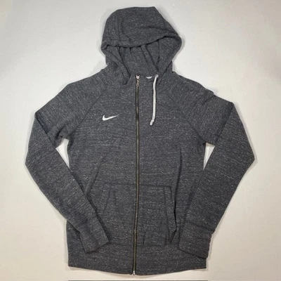 Nike Dri FIT Full Zip Hoodie Sweatshirt Heather Gray Athletic Size Small Red Tag - Image 1 of 4