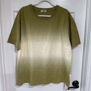 Zenana Damen XL Kurzarm T-Shirt Grün Ombre Neu ohne Etikett - MANGEL - Bild 1 von 9