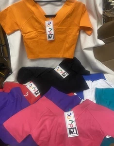 10 kurze Tops Jump In Damen taillierte bauchfreie Tops verschiedene Farben - Größe Large - Bild 1 von 3