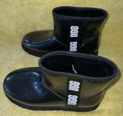 UGG Mujer Clásico Transparente Negro Mini Botas Botines Impermeables TALLA 11 Foto 1 de 4