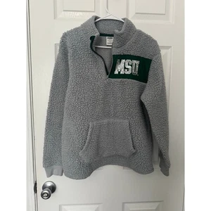 Rosa Michigan State University graues Sherpa Sweatshirt mit Pailletten Gr: Small - Bild 1 von 5