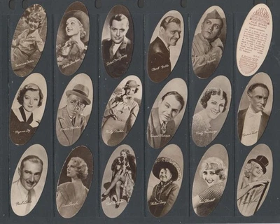 CIGARETTE CARDS Carreras 1934 Film Stars - set of 72 oval cards - Image 1 of 4