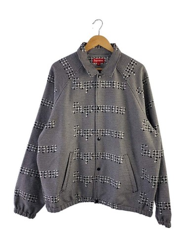 Giacca Supreme 20AW Houndstooth Logos Snap Front XL Cotone Grigio Modello All over