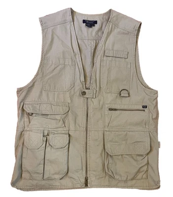 5.11 Tactical Series Vest Mens Large Tan Hunting Conceal Heavy Canvas 80001 - Image 1 of 4
