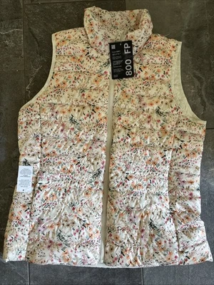 Lands End Down Puffer Vest Floral Size M New - Image 1 of 4