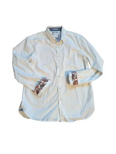 Cactus Man Ricky Singh White Dot Print Long Sleeve Shirt Paisly Cuffs Size L - Picture 1 of 8