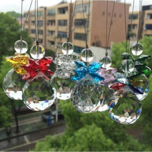 7 Stck. Kristall Sonnenfänger Facettierte Kugel Glas Perle Hochzeit Zum Selbermachen Ornament Party Dekor - Bild 1 von 5