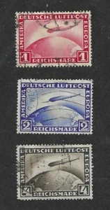 ALEMANIA 3 CORREOS AÉREOS ZEPPELIN (C35-37) USADOS $120 - Imagen 1 de 2