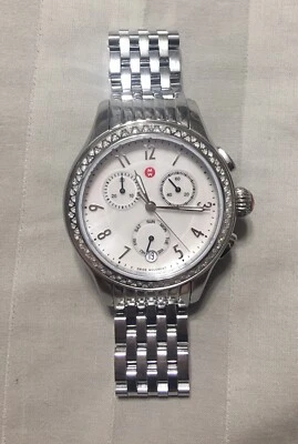 MICHELE JETWAY MULTI-FUNCTION MOP DIAL ST. STEEL LADIES WATCH MW23A01A1025 - Image 1 of 4