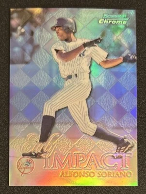 1999 Bowman Chrome Early Impact Alfonso Soriano Refractor Card #11 Yankees OF NM - Image 1 of 2