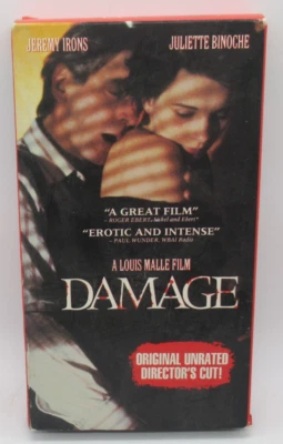 DAMAGE - UNRATED DIRECTOR'S CUT VHS VIDEO MOVIE, JEREMY IRONS, JULIETTE BINOCHE - Image 1 of 2