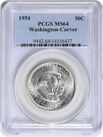 W. Carver Commemorative Silver Half 1954-P MS64 PCGS Cover