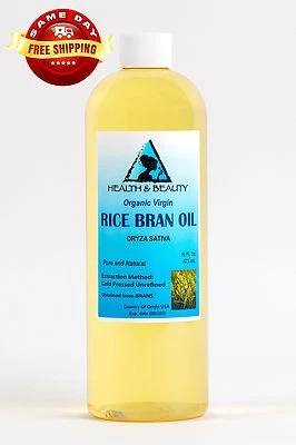 H&B OILS CENTER RICE BRAN OIL UNREFINED ORGANIC CARRIER COLD PRESSED VIRGIN RAW PURE 64 OZ