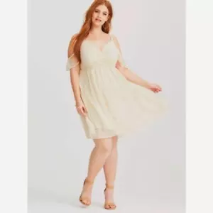 Abito torrido donna 1x babydoll pattinatore sexy mini pizzo fata romantico flirty DIFETTO - Foto 1 di 12