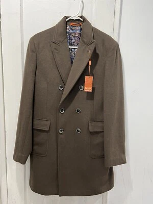 Abrigo Tallia Doble Pecho Para Hombre Mezcla de Lana Top Abrigo Talla Pequeña Nuevo Marrón Foto 1 de 4