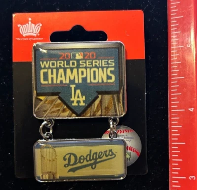 Los Angeles Dodgers 2020 World Series Champions Dangler Pin - MLB Licensed - NOS - Image 1 of 2