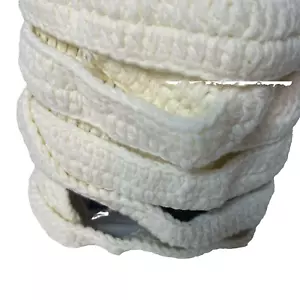 Knitted Mummy Beanie Winter Cap Hat and Face Covering White Adult Size OSFA New! - Picture 1 of 4
