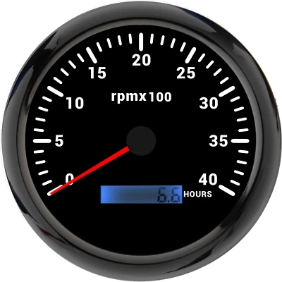 110MM Black Tachometer Gauge 0-4000RPM Tacho Meter Gauge for Marine Boat Car ATV - Image 1 of 3