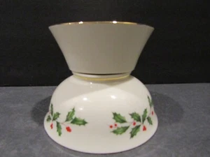 LENOX Holiday Set of 2 Bowls JOY 4 3/8" & FOOTED BOWL 5 3/8" Holly & Berries - Picture 1 of 8
