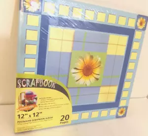 Postbound Scrapbook Album 12 X 12 Post Bound Flower 20 Page Yellow Or Blue NEW - Picture 1 of 7