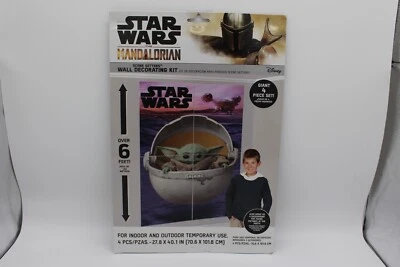 Kit de decoración de pared de fotos de Star Wars The Mandalorian set de escena de fiesta de cumpleaños Foto 1 de 4