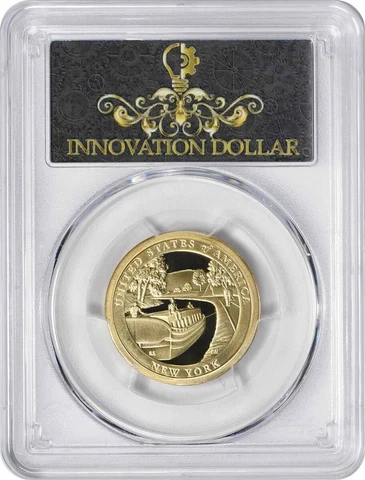 2021-S American Innovation Dollar NY Erie Canal PR70DCAM First Strike PCGS Cover