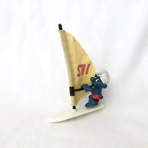 Smurfs Windsurfer Smurf 40215 Surf Board Sail Vintage 1980 Figure Toy  Schleich - Picture 1 of 9