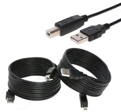 USB 2.0 Printer Cable A Male to B Male Cord for HP Cannon Epson Dell Brother - Image 1 of 4