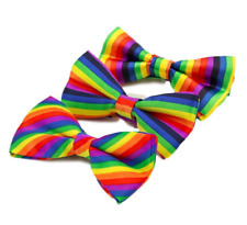 3 Cute Bow Ties for Funny Rainbow Costume in LGBT Fabric Casual Clown