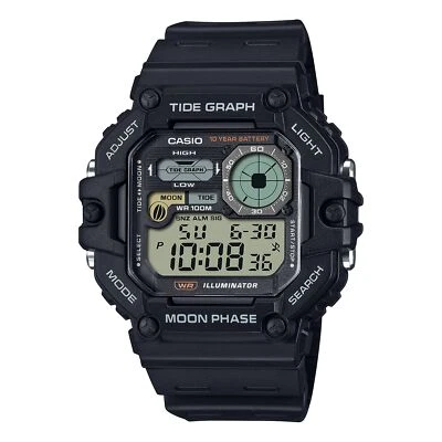 Orologio Uomo CASIO WS-1700H-1AVEF Silicone Nero Chrono Timer Fasi Lunari Maree - Bild 1 von 2