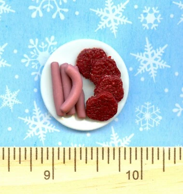 Dollhouse Miniature size Plate of BBQ Meats - Image 1 of 2