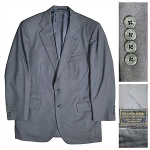 Holland & Sherry Suit Jacket Mens 42R Gray Two Button Wool Single Vented Bespoke - Picture 1 of 10