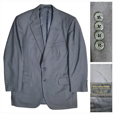 Костюм Holland & Sherry куртка мужская 42R серая на двух пуговицах шерсть одинарный вентилируемый на заказ - Изображение 1 из 4