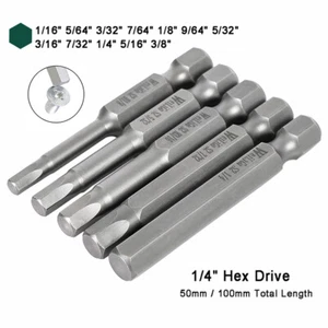 Imperial 1/16" - 3/8" Hex Screwdriver Driver Bit 1/4 Hex Shank Magnetic 50/100mm - Picture 1 of 33