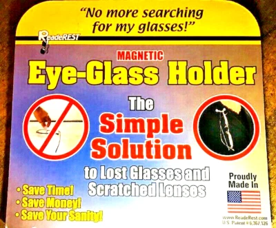 Vintage USA Made ReadeRest Magnetic Eyeglass Reading Glasses Sunglasses Holder - Image 1 of 4