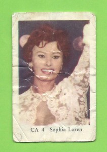 1962 Dutch Gum Card CA #4 Sophia Loren