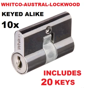10x Screen door security door lock key cylinder barrel Whitco Lockwood 20xKeys - Picture 1 of 3