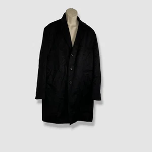 $2550 Neiman Marcus Men's Black Solid Cashmere Jacket Topcoat Size 56R - Picture 1 of 3