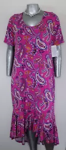 NEW WOMAN JESSICA LONDON DRESS SIZE 18W Pullover Hi Low Flounce Hem Short Sleeve - Picture 1 of 24