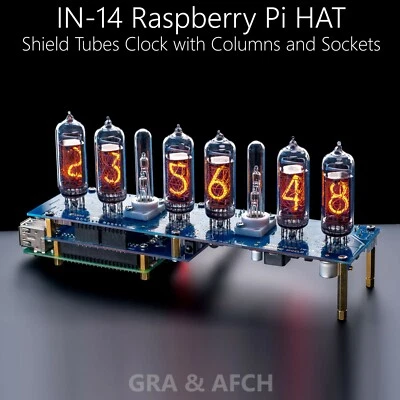 IN-14 NIXIE TUBES CLOCK RASPBERRY PI HAT or ARDUINO SHIELD NCS314 [WITH OPTIONS] - Image 1 of 4