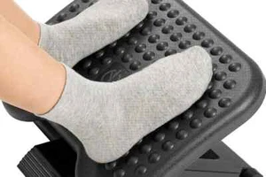 Foot Rest Adjustable Height Necessity Under Desk Massage Textured Surface Black - Picture 1 of 7