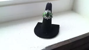 Stremitsya chrome diopside 3.87ctw w/1.66ctw white Zircon Sterling Silver Ring! - Picture 1 of 8