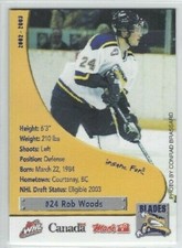 2002-03 Saskatoon Blades (WHL) Rob Woods