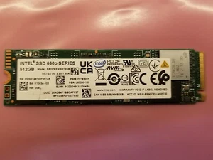 Intel 660p Series 512GB M.2 NVMe SSD Solid State Drive SSDPEKNW512G8 - Afbeelding 1 van 7