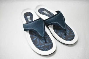 St Johns Bay Sandals Flip-Flop Blue Size 9 Women's New T-Strap   - Picture 1 of 6