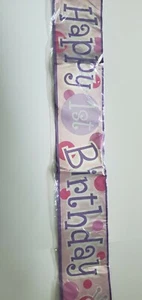 Happy 1st Birthday Banner for girls. Pink and Purple - Picture 1 of 4