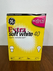 GE Light Bulbs - NEW Extra Soft White 40 Watt Light Bulbs - 1 Pack of 4 Bulbs - Picture 1 of 6