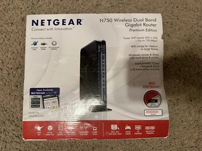 NETGEAR N750 WiFi 300+450Mbps Dual Band Gigabit Router (WNDR4300) - Image 1 of 2