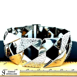 BOMBA LONDRES ESLABONES PLATA ESTERLINA 925 CORTE DIAMANTE PULSERA CUBANA 18MM Gruesa - Imagen 1 de 12